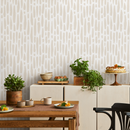 Abstract Wallpaper with Vertical Brush Strokes in Sand and Cream - ZACJ