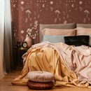 Boho Wallpaper with Hand-Drawn Beach Motifs in Terracotta and Off-White - ZACN