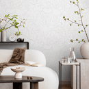 Floral Wallpaper with Minimalist Peony Line Art in Taupe - ZAED