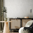 Floral Wallpaper with Minimalist Peony Line Art in Taupe - ZAED