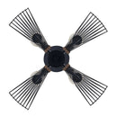 Zenith 4-Light Black & Wood Dimmable Island Pendant Light