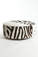 Round Cowhide Ottoman