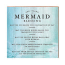Zen Island Mermaid Blessing Wooden Sign | Wall Art Print on Real Wood