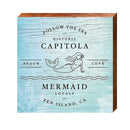 Ocean Love Word Collage | Wall Art Print on Real Wood