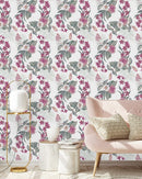 Stylish White Floral Wallpaper Tasteful