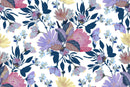 Contemporary Purple Flowers Wallpaper