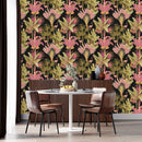 Pink and Gold Palms Wallpaper