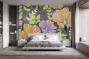 Striped Flowers Wallpaper