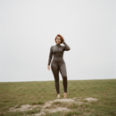Zipper Front PU Jumpsuit in Black | Full Body [Sizes SM-L]
