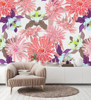 Elegant Pink and Purple Flowers Wallpaper