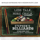 Less Talk More Chalk Billiards Sign II
