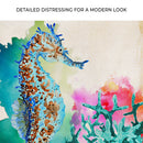 Vibrant Seahorse Watercolor Portrait Canvas Wall Art