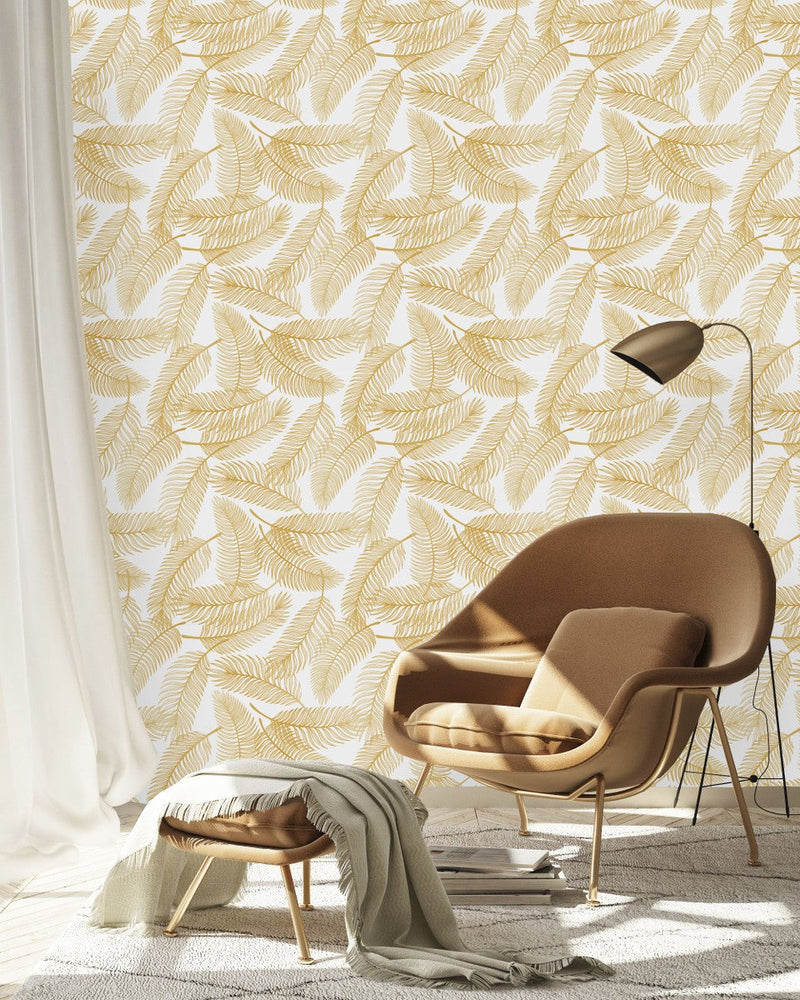 Gold Palm Leaves Wallpaper