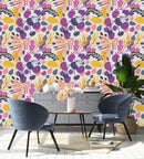 Fashionable Purple Leaves Wallpaper Chic