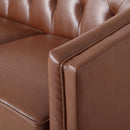 81" PU Sofa,Tufted Back,Solid Wood legs,Living Room and Study