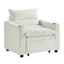 Sleeper Sofa Chair Bed, Convertible Sofa Chair 3-in-1, Adjustable Sleeper Chair Pullout Sofa Bed with Modern Velvet Fabric for Living Room Apartment Small Space, Beige
