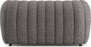 Charcoal Gray Vertical Channel Tufted 3 Piece Sofa Set