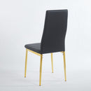 chair  set of 4,GOLDEN COLOR LEG,BLACK SEAT