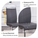 Table and chair set.63*31.4 Inch Pandora Patterned Sintered Stone Dining Table Set - 6 Dark Gray PU Chairs With Silver Metal Legs.Modern Light Luxury.Perfect For Dinner Room,Meeting Room,Kitchen,etc.
