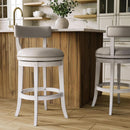Stylish 31 Inch Bar Stool with Swivel Gray Seat