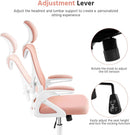 Ergonomic Office Chair High Back Mesh White Pink Lumbar