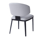 Modern PU Leather Upholstered Dining Chairs, Gray, Metal Legs, Set of 2