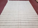 New Turkish Kilim Rug, Striped Area Rug, Southwestern Style, Off-white/Ivory Color, 5x8 Kilim Carpet, Hand-Knotted, Flatweave, Wool