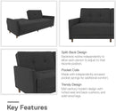 Contemporary Upholstered 76 Inch Grey Sleeper Sofa