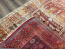Antique Turkish Melas Rug 4x7, Tribal Geometric Unique Collectible Hand Knotted Wool Oriental Carpet, Rare 1920s Rug, Burnt Orange Red