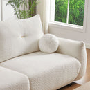 Lamb's wool 2-seater cushion sofa 90" comfortable sofa for living room Bedroom and other casual spaces Lamb's wool sofa with 2 cushions and 2 ball pillows. (BEIGE)two sets