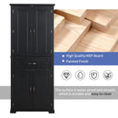 Bathroom Storage Cabinet with Doors and Drawer, Multiple Storage Space, Adjustable Shelf, Black (Old Sku:WF308204AAB)