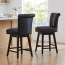 30 Inch Counter Height Swivel Bar Stools Set Of 2 Black