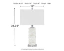 Malise - Alabaster Table Lamp  - White