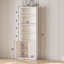 72 Inch Tall Bookcase With Doors 7 Tier Storage Enclosed Cabinets