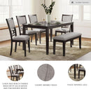 Cherry Brown Transitional Table Set Cushioned Chairs