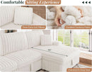 One Hundred Thirty Inch Sleeper Sofa With White Faux Fur