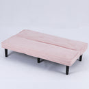 Modern corduroy sofa bed, black/beige/pink, 66 inches