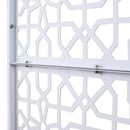 Outdoor & Indoor Metal Privacy Screen 76' H×48' W Freestanding Decorative Privacy Screen White