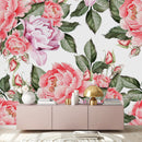Voguish Pink Peonies Wallpaper Contemporary