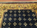 6x9 Aubusson Design Nepali Tibetan Rug Black & Tan Hand-Knotted Wool Carpet Soft Plush Pile New Rug Nice