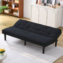 Stylish Corduroy Sofa Bed with Convertible Design in Black, Beige, Pink - 66-Inch