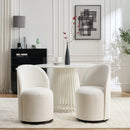 Set Of 1 Upholstered Kitchen & Dining Room Barrel Chair, Mid Century Modern Round Velvet Dining Chair, 360 Degree Swivel Comfy Armless Accent Makeup Vanity Side Chair for Bedroom Living Room
