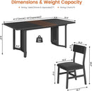 63 Inch Extendable MDF Board Dining Table Set Black Finish