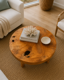 Organic Round Teak Coffee Table 31"