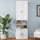 Queen Size Murphy Bed with 2 Side Cabinet Storage Shelves, 68-inch Cabinet Bed Folding Wall Bed with Desk Combo Perfect for Guest Room, Study, Office,White(old sku:BS7013008104C)