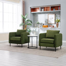 Accent Chair for Living Room, Velvet Comfy Single Sofa Chair Mid-Century Modern Armchair with 1 Pillow and Metal Legs for Bedroom Office Reading