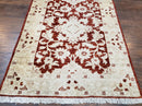 21 ft Runner Rug Long Hallway Runner, 3 x 21 Corridor Rug, Peshawar Pak Persian Chobi Agra Rug, Maroon and Beige Large Flowers Wool Handmade
