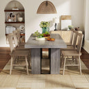 71 Inch Rustic Gray Farmhouse Dining Table For 6 To 8