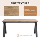 63'x35.4' Wood-Textured MDF Dining Table with Black A-Frame Legs.Density Board Sticker,Iron Pipe Spraying,Suitable for various occasions such as living rooms, kitchens, terraces, etc.