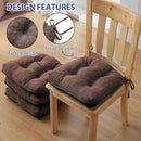 Tufted Memory Foam Dining Chair Cushions Set Of 4 Brown